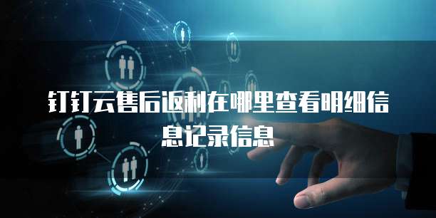 钉钉云售后返利在哪里查看明细信息记录信息