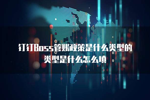 钉钉Boss管账政策是什么类型的类型是什么怎么填