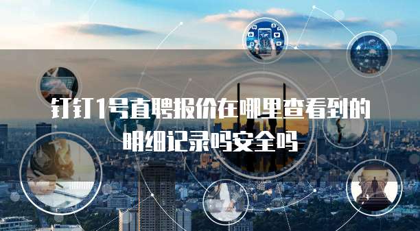 钉钉1号直聘报价在哪里查看到的明细记录吗安全吗