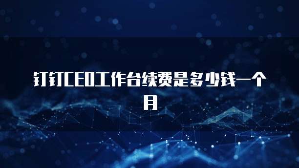 钉钉CEO工作台续费是多少钱一个月