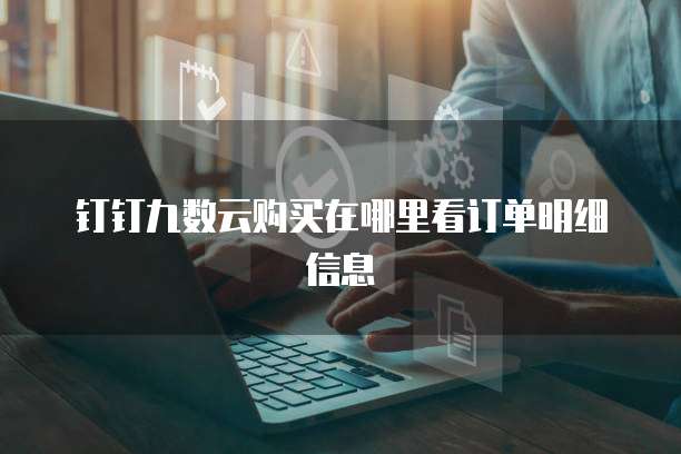 钉钉九数云购买在哪里看订单明细信息