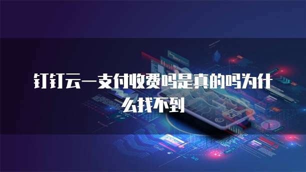 钉钉云一支付收费吗是真的吗为什么找不到