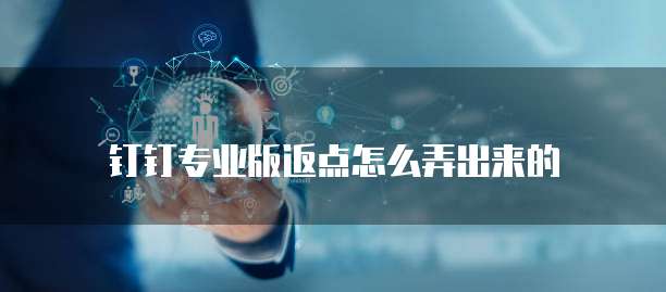 钉钉专业版返点怎么弄出来的