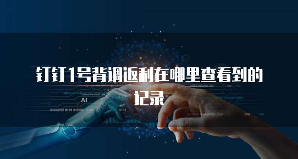 钉钉1号背调返利在哪里查看到的记录