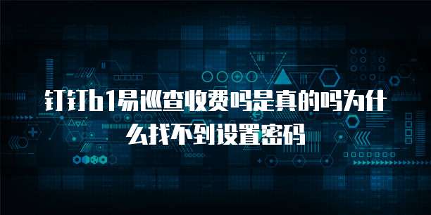 钉钉b1易巡查收费吗是真的吗为什么找不到设置密码