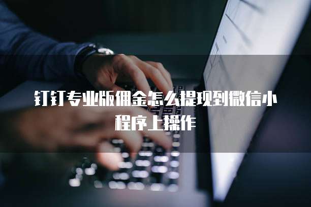 钉钉专业版佣金怎么提现到微信小程序上操作