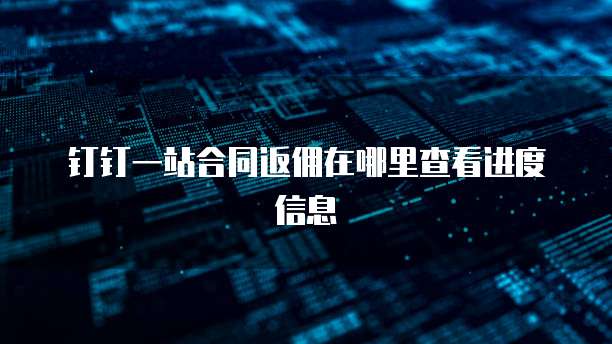 钉钉一站合同返佣在哪里查看进度信息