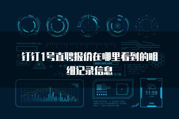 钉钉1号直聘报价在哪里看到的明细记录信息