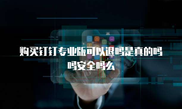 购买钉钉专业版可以退吗是真的吗吗安全吗么