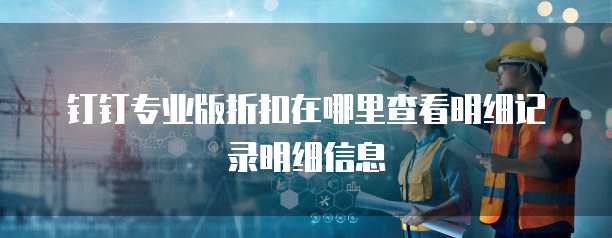 钉钉专业版折扣在哪里查看明细记录明细信息