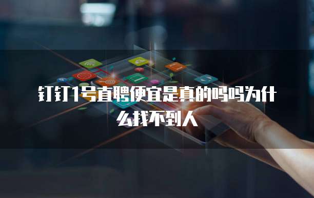 钉钉1号直聘便宜是真的吗吗为什么找不到人