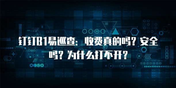 钉钉B1易巡查:收费真的吗?安全吗?为什么打不开?