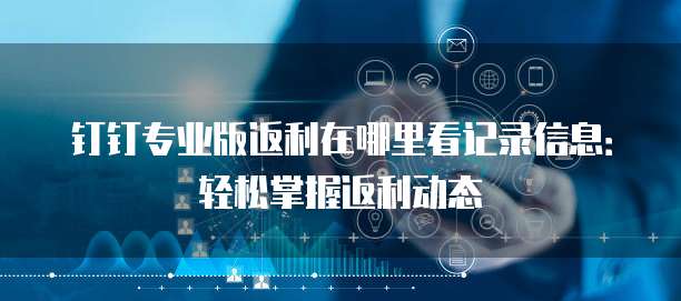 钉钉专业版返利在哪里看记录信息:轻松掌握返利动态
