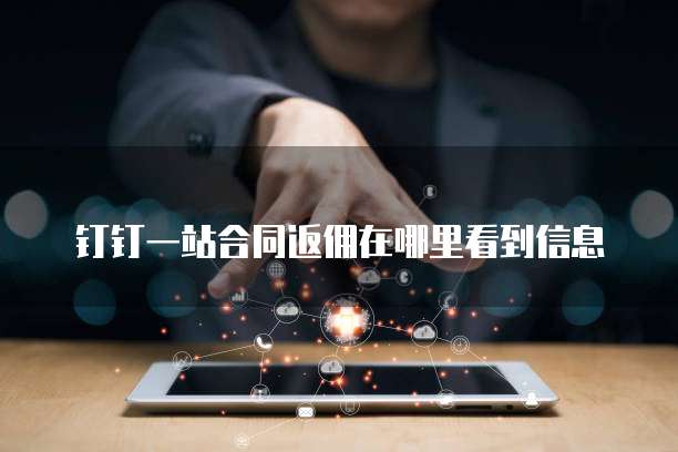 钉钉一站合同返佣在哪里看到信息