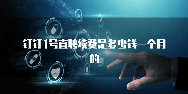 钉钉1号直聘续费是多少钱一个月的