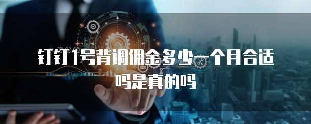 钉钉1号背调佣金多少一个月合适吗是真的吗