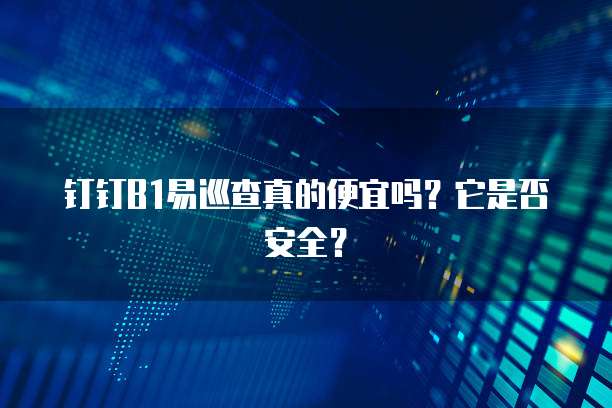 钉钉B1易巡查真的便宜吗?它是否安全?