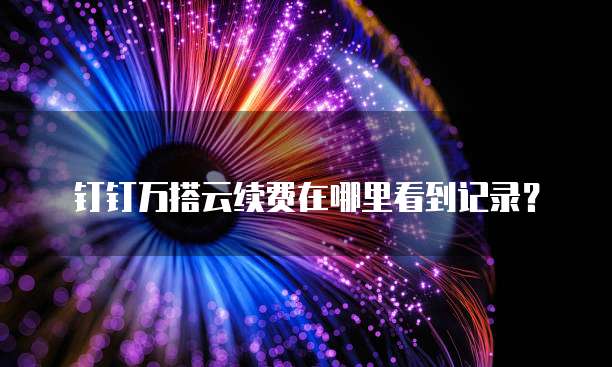 钉钉万搭云续费在哪里看到记录?