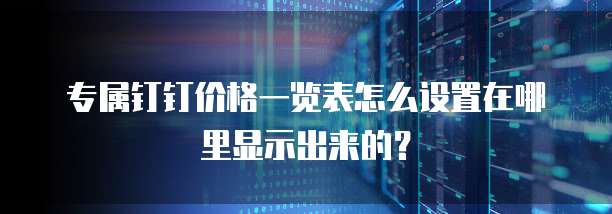 专属钉钉价格一览表怎么设置在哪里显示出来的?