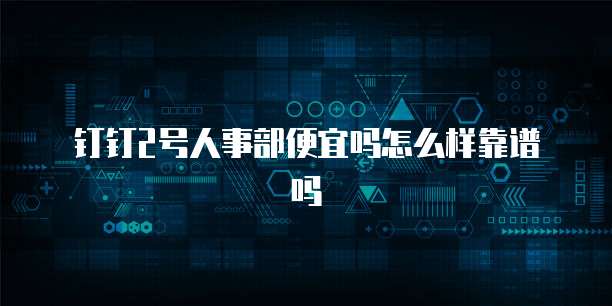 钉钉2号人事部便宜吗怎么样靠谱吗