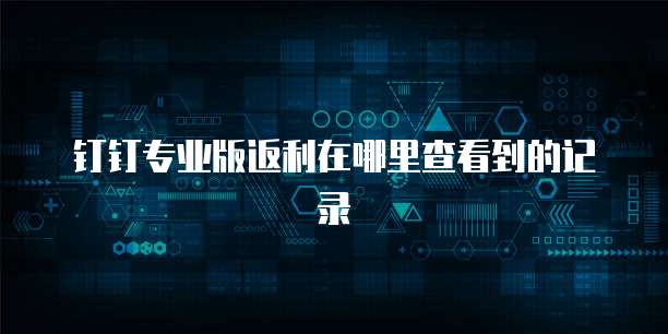 钉钉专业版返利在哪里查看到的记录