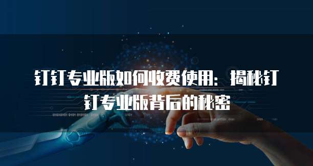 钉钉专业版如何收费使用:揭秘钉钉专业版背后的秘密