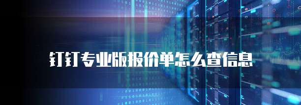 钉钉专业版报价单怎么查信息