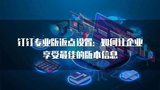 钉钉专业版返点设置:如何让企业享受最佳的版本信息