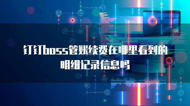 钉钉boss管账续费在哪里看到的明细记录信息吗
