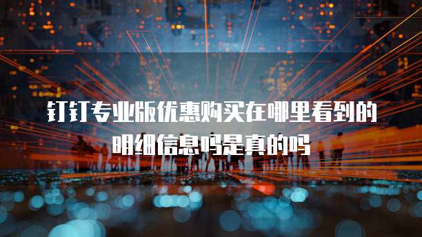 钉钉专业版优惠购买在哪里看到的明细信息吗是真的吗