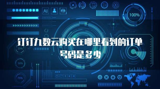 钉钉九数云购买在哪里看到的订单号码是多少