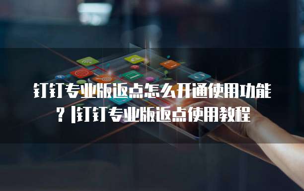 钉钉专业版返点怎么开通使用功能?|钉钉专业版返点使用教程