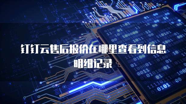 钉钉云售后报价在哪里查看到信息明细记录