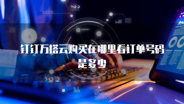 钉钉万搭云购买在哪里看订单号码是多少