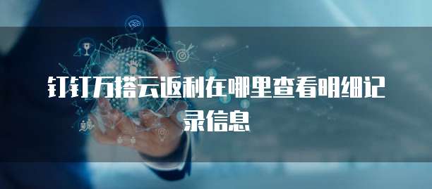 钉钉万搭云返利在哪里查看明细记录信息