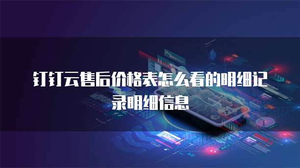 钉钉云售后价格表怎么看的明细记录明细信息