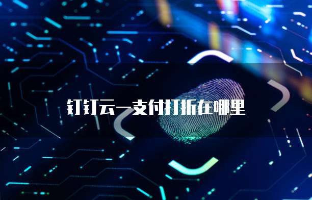 钉钉云一支付打折在哪里