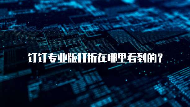 钉钉专业版打折在哪里看到的?