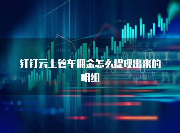 钉钉云上管车佣金怎么提现出来的明细
