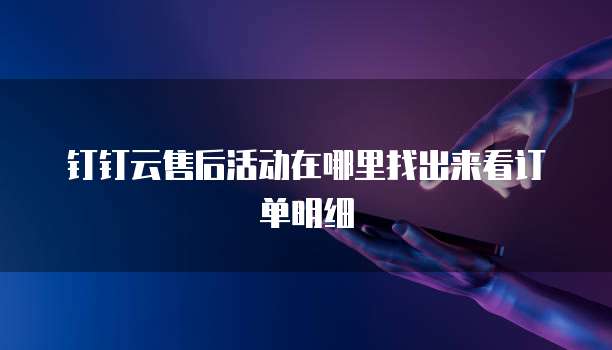 钉钉云售后活动在哪里找出来看订单明细
