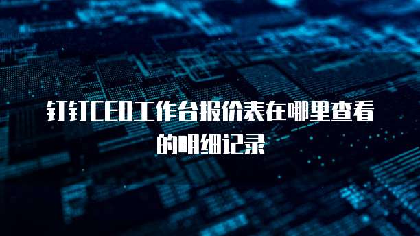 钉钉CEO工作台报价表在哪里查看的明细记录
