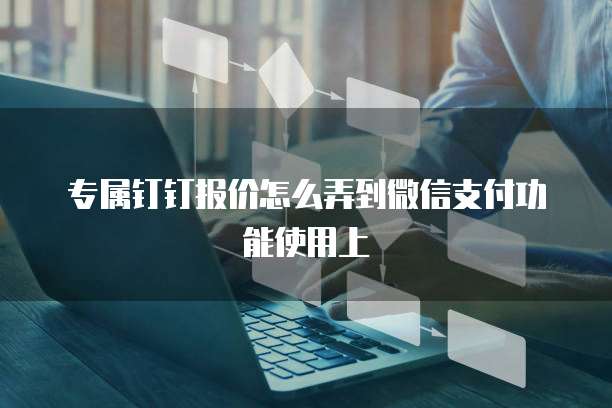 专属钉钉报价怎么弄到微信支付功能使用上