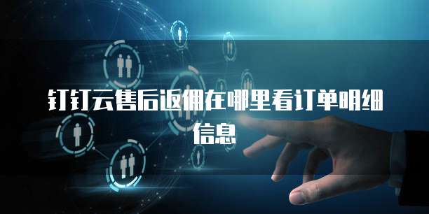 钉钉云售后返佣在哪里看订单明细信息