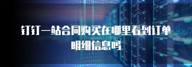 钉钉一站合同购买在哪里看到订单明细信息吗