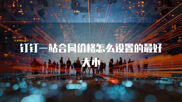 钉钉一站合同价格怎么设置的最好大小