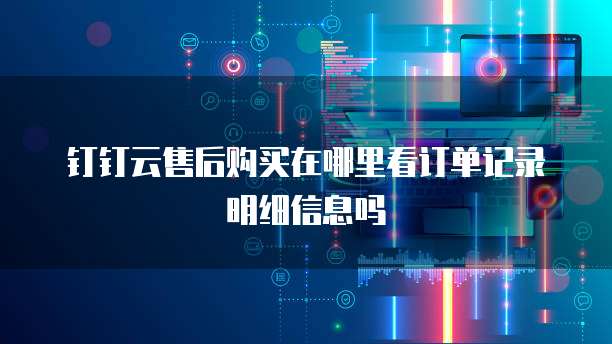 钉钉云售后购买在哪里看订单记录明细信息吗