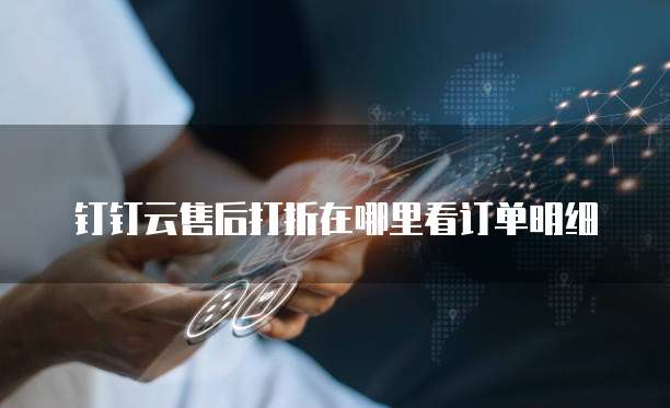 钉钉云售后打折在哪里看订单明细