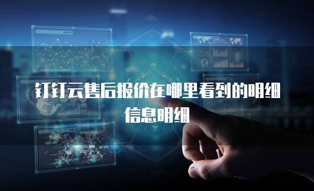 钉钉云售后报价在哪里看到的明细信息明细