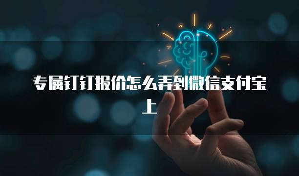 专属钉钉报价怎么弄到微信支付宝上