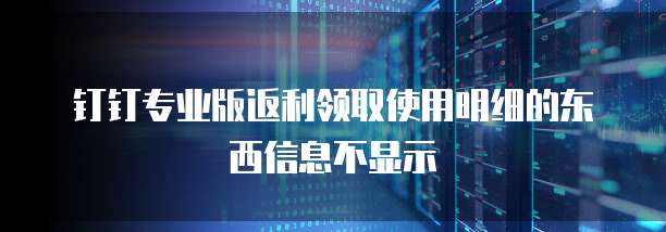 钉钉专业版返利领取使用明细的东西信息不显示